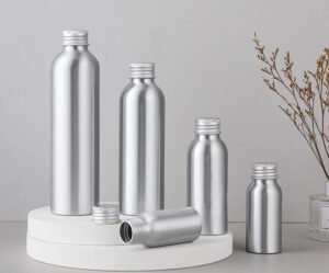 aluminum-bottles-with-silver-color-screw-pump