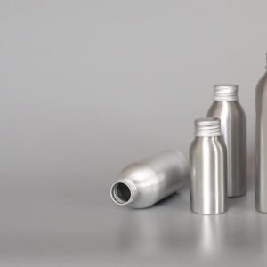 aluminum bottles with silver screw pum