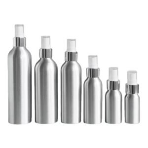 aluminum bottles with white oxide silver mist sprayer