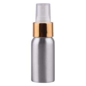 small aluminum bottles with gold oxide mist sprayers
