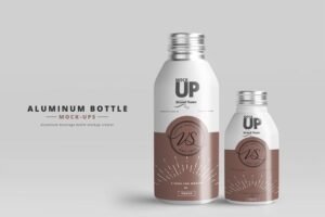 up aluminum bottles with mock ups