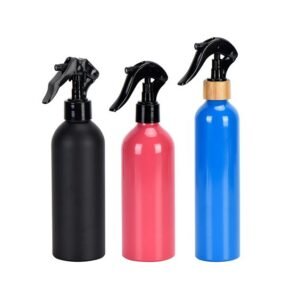 aluminum cosmetic bottle with black trigger oxide